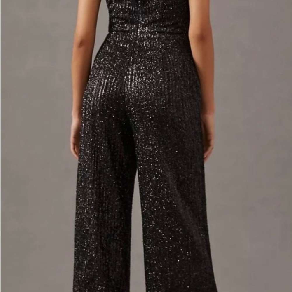 NWT ANTHROPOLOGIE Maeve Sequin Disco Jumpsuit 6